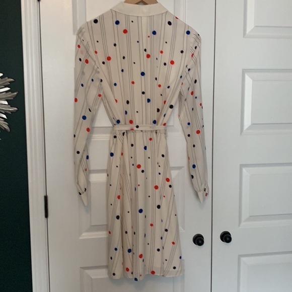 Tommy Hilfiger Zooey Deschanels dress off white with polka dots size 4 - Picture 6 of 8